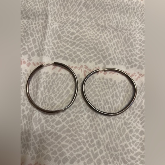 Vintage Silver Hoop Earrings - Picture 9 of 13